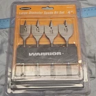 Warrior Large Diameter Spade Bit Set Steel 1-1/8 1-1/4 1-3/8 1-1/2 In 69017 New. Price: $10.65.