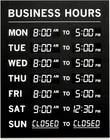 Business Hours Sign With Vinyl For Numbers - Open Closed Stores And New. Price: $36.95.