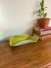 Vintage 1970S Hanger Celery Green Freeform Ceramic Bowl Used. Price: $38.00.