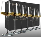 Wine Glasses Set Of 6,CRYSTAL White Count (pack 1), Clear New. Price: $71.23.