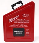 Milwaukee 48-89-0030 13PC Jobbers Length Twist Drill Bit Set 1/16"-1/4" By 64THS Used. Price: $36.01.