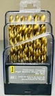 New 22 Piece Titanium Coated Drill Bit Set High Speed Steel #32963. Price: $16.19.