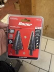 Bauer 1891A-B8 4" & 5" Step Drill Bits W/3/8" Shaft: Metal, Plastic Wood New. Price: $23.97.