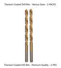 Drill Bits Hss Titanium Coated Various Sizes 2-PACKS Free Shipping! New. Price: $8.99.