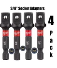 Milwaukee Shockwave Impact Duty 3/8" Socket Adapter 1/4" Hex Shank Lot Of New. Price: $15.98.