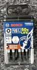 Bosch SQ2 Square Recess 2-3/16" Bit Set Of 15 For Impact Drill Tools New. Price: $7.99.
