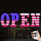 30'' X 10" Led Open Signs For Buisness, Remote Control And 10, Usa Flag New. Price: $122.05.
