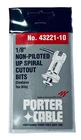 Porter-cable 43221-10 1/8" Spiral Cutout Bits (10 Count) New In Package. Price: $8.50.