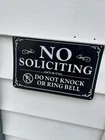 2 Pack No Soliciting Sign Aluminum Metal Door Yard Weatherproof 9X6 Inch New. Price: $8.30.