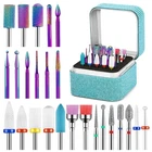 25PCS Nail Drill Bits Set With Storage Box, 3/32 Inch Tungsten Lake Blue New. Price: $29.79.