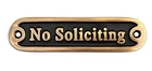 Brass No Soliciting Thank You Sign 5" - Solid Wall Plaque New. Price: $33.85.