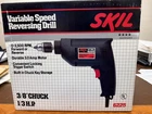 Skil 3/8" Variable Speed Reversing Drill 1/3HP 2,500RPM 3.0 Amp Motor 6225 Nib New. Price: $49.95.