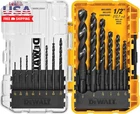 Dewalt Drill Bit Set, 3-FLATS SHANK,14-PIECE, 135 Degree Split Point, For Plasti New. Price: $22.92.
