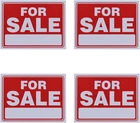 For Sale Sign 9 X 12 Inch - 4 Pack New. Price: $11.89.