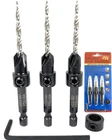 Countersink Drill Bit Set For Wood With Tapered 3 Pc #6 (9/64") New. Price: $23.76.