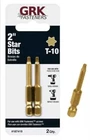 (3) Grk Fasteners 2" T-10 Star/torx Bit 2-PK New. Price: $6.36.