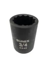 Sunex 224Z 3/4" 1/2" Drive Point Shallow Impact Socket Standard Tools 12PT New. Price: $11.90.