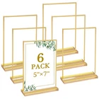 Floroom 6 Pack 5X7 Inch Clear Acrylic Sign Holders, 5" 7", Gold New. Price: $32.72.