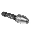 Labear Keyless Mini Drill Chuck Adapter, 1/4" Hex 0.3-3.2MM, Black, Silver New. Price: $15.91.