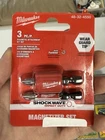 Milwaukee 48-32-4550 Shockwave Magnetizer Set 3-PIECE Magnetic Bit Holder Kit New. Price: $12.99.