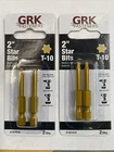 Lot Of Grk T-10, 2-IN. Yellow Steel Star Bits, Two 2-PACKS = Four 187419 New. Price: $12.70.