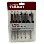 Hyper Tough Spade Drill Bit Set With Quick Connect Hex Shank 6 Pieces New. Price: $21.99.