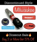 Surplus Stock Sale Pack Milwaukee Shockwave Impact Duty Bit Set T20 New. Price: $11.99.