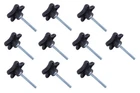 Taytools 774007 Lot 10 Each 1/4 20 Male Thread Star Knobs Polished Black New. Price: $21.64.