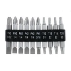 Hyper Tough 10 Piece 2 Inch Double End Screwdriver Bits, Steel Material, New Con. Price: $13.99.