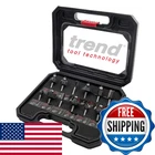 Trend 12 Piece Router Cutter Starter Set 1/4 Inch Shank Tungsten Carbide Tipped New. Price: $45.76.