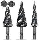 Four Spiral Flute Step Drill Set 3 Pcs Hss 1/8"-7/8" Unibit New. Price: $32.40.
