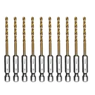 Amoolo 1/8 Hex Shank Drill Bits, 10PCS Titanium Hss Twist Impact Set New. Price: $17.16.