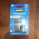 Hart 5-PIECE Impact Drive Bit Set T25 Steel W/ Magnetic Sleeve In New. Price: $12.00.