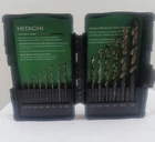 Hitachi Drill Bit Set Black Gold 135 Degree Split Point 1/16-3/8 Index Case Used. Price: $21.96.