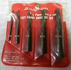 Snap-on 5PC Left-hand High Speed Drill Bit Set 1/8"-11/32" #DBLS105 In Pouch Usa Used. Price: $59.99.