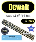 Assorted 4 Pack Dewalt 6" Black And Gold Hss Aircraft Length Twist Drill Bit New. Price: $13.99.