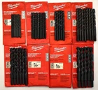 New - 53 Total Milwaukee Thunderbolt Black/oxide Drill Bits Sizes 3/16" 1/2" Open. Price: $195.00.