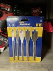 New Irwin Speedbor 88885 5PC Spade Bit Set - 3/8", 1/2", 5/8", 3/4", & 1". Price: $14.99.