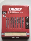 Bauer 8 Pc Black Oxide Silver & Deming Drill Bit Set 9/16 -1 W/ Wood Case New. Price: $49.99.