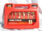 Task FORCE#14556 7 Piece Forstner Bit Set- 3/8" 10MM Shank Used. Price: $16.97.