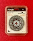 Ridgid Tools AWD40, 4" Diamond Cup Wheel 5/8"-11 Threaded Arbor Used. Price: $24.99.