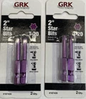 Lot Of Grk T-20, 2-IN. Purple Steel Star Bits, Two 2-PACKS = 187435 New. Price: $12.70.