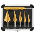 Comoware Step Drill Bit Set 5-PIECE Titanium-coated Automatic Center Punch New. Price: $36.01.