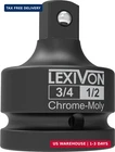 Lexivon 3/4-INCH Impact Socket Adapter, 3/4" Female 1/2" Reducer Chrome New. Price: $21.32.