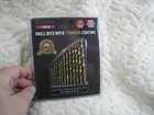 Ticonn Pcs Titanium Coated Drill Bit Set, 135 Degree Tip High Speed Steel Hss New. Price: $15.75.