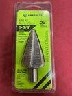 Greenlee GSB12: Step Unibit Drill 1/4 To 1-3/8" Panel Hole Open. Price: $69.99.