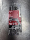 Milwaukee 5-PIECE 4-CUTTER Sds-plus Carbide Hammer Drill Bit Kit # 48-20-7498 New. Price: $20.00.