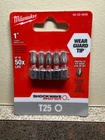 Milwaukee Inch 1" Torx T25 Impact Bits-shockwave 48-32-4636 New. Price: $6.99.