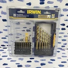 New Irwin Titanium Turbomax Metal Drill Bit Set 15-PIECE 3018009. Price: $20.00.