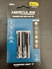 Hercules Piece Diamond Grit Hole Saw Set 1/4 , 5/16 And 3/8 Hex HA29-DG-3 New. Price: $13.00.